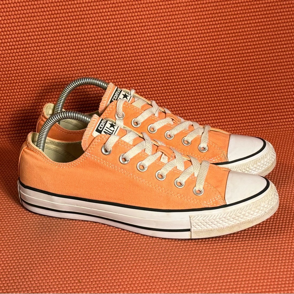 Converse Low Top Sneakers in Orange and White - Picture 2 of 9
